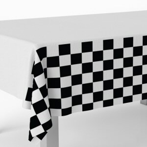 Black and White Check Tablecloth