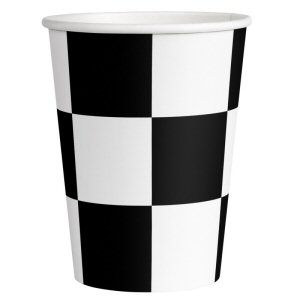 Black and White Check Paper Cups