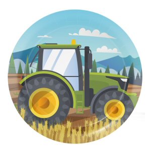 Tractor Time Party Tractor Plates 18cm