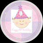 First Birthday Girl Prismatic Party Plate