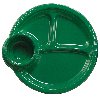 Divided Plastic plate with cup holder White