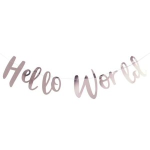 Rose Gold Hello World Bunting