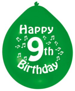 Happy 9th Birthday Assorted Colours Latex Balloons
