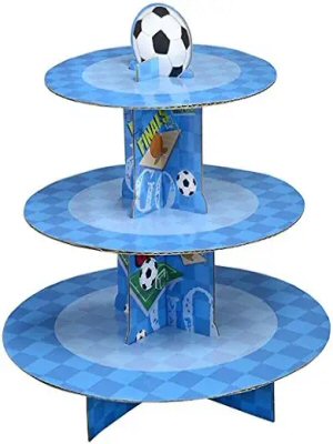 Blue Football Cake Stand Kit