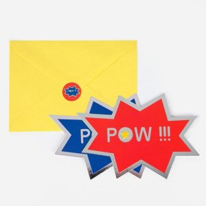 Pop Art Party Superhero Pow Invitations Pop Art Party Superhero Pow Invitations