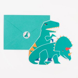 Dinosaur Party Invitation with Envelopes and Stickers Dinosaur Party Invitation with Envelopes and Stickers