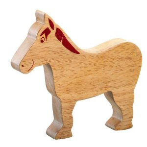 A chunky wooden horse figure A chunky wooden horse figure
