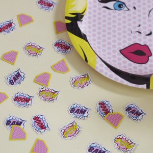 Pop Art Superhero Party Pink Table Confetti Pop Art Superhero Party Pink Table Confetti