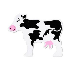 Wooden black and white cow Wooden black and white cow