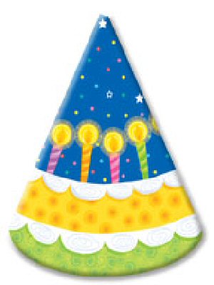 Birthday Cake Party Cone Hats