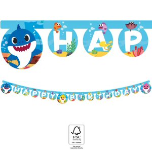 Baby Shark Happy Birthday Paper Letter Banner