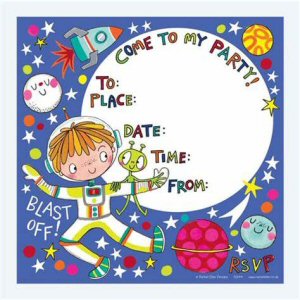 Space And Alien Party Invitations