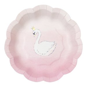 We Heart Swans Gold Foil Paper Plates
