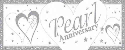 Plastic Pearl Happy Anniversary Giant banner