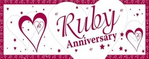Plastic Ruby Happy Anniversary Giant banner