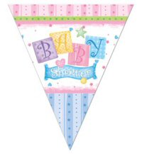 Baby Shower Plastic Party Flag Banner