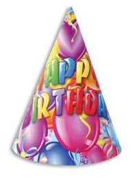Happy Birthday Balloon Party Cone Hats