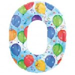 Balloon And Streamers Shaped Foil Number Balloon