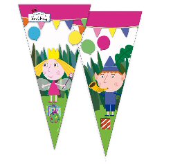 Ben and Holly Party Cellophane Cone Bags Ben and Holly Party Cellophane Cone Bags