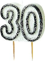Glitz Black Number Pick Candle