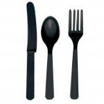 Black Plastic Party Cutlery