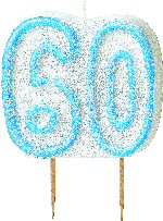 Glitz Blue Number Pick Candle