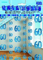 Blue Glitz Birthday Hanging String Party Decoration