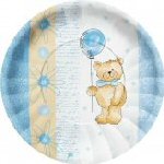 Teddy Bear Party Blue Plates
