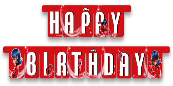 Miraculous Lady Bug Party Happy Birthday Banner Miraculous Lady Bug Party Happy Birthday Banner