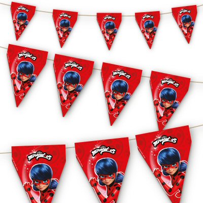 Miraculous Lady Bug Party Pennant Banner Miraculous Lady Bug Party Pennant Banner