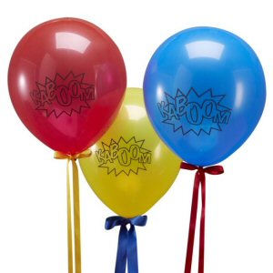 Pop Art Party Superhero Kaboom Latex Balloons Pop Art Party Superhero Kaboom Latex Balloons