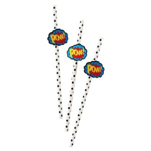 Pop Art Party Pow Paper Straws Pop Art Party Pow Paper Straws