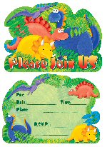 Dinosaur Party Shaped invites