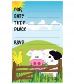 On The Farm Party Invitations