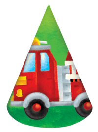 Fire Engine Party Cone Hats Fire Engine Party Cone Hats