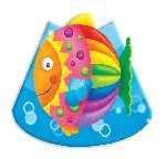 Rainbow Fish Party Cone Hats