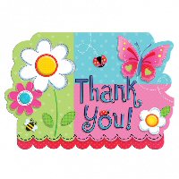 Garden Girl Party Thank You Cards