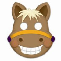 Horse Party Cardboard Face Masks