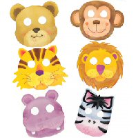 Jungle Safari Party Paper Masks 6s