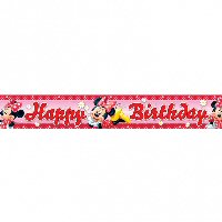 Minnie Mouse Red Happy Birthday Banner