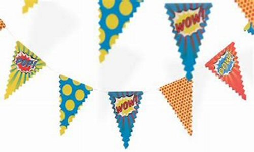 Pop Art Party Superhero Paper Bunting Pop Art Party Superhero Paper Bunting