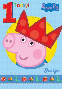 George Pig Age 1 Card and Envelope