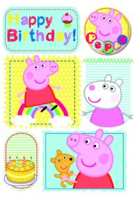 Peppa Pig Birthday Card with Badge