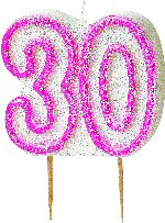 Glitz Pink Number Pick Candle Glitz Pink Number Pick Candle