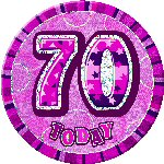 Glitz Pink Jumbo Prismatic Birthday Badge