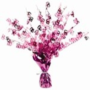 Happy Birthday Pink and Silver Foil Spray Centre Piece Weight