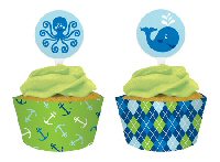 Ocean Preppy Boy Party Cup Cake Wrappers