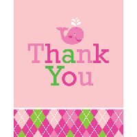 Ocean Preppy Girl Party Thank You Cards