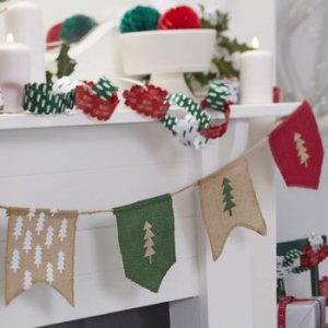 Ginger Ray hessian tree pattern bunting Ginger Ray hessian tree pattern bunting