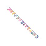 Rainbow Princess Party Happy Birthday Banner